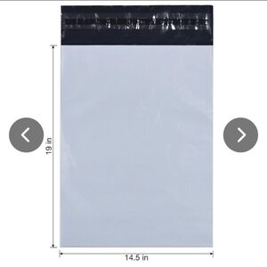 14-1/2" x 19" Poly Mailers 10 Count Self-Seal Shipping Bags White Office